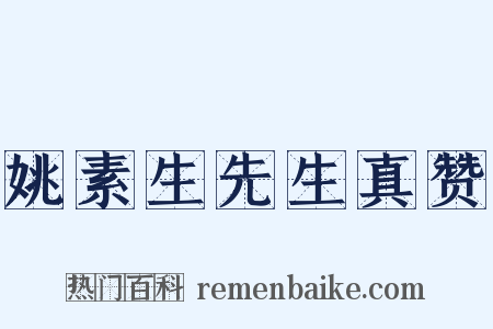 姚素生先生真赞是什么意思的图片